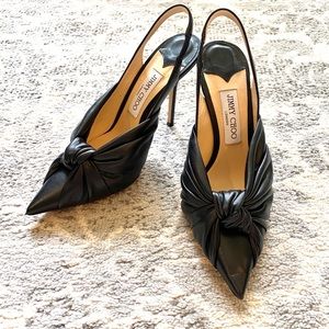 Jimmy Choo, napa leather knot sling back.